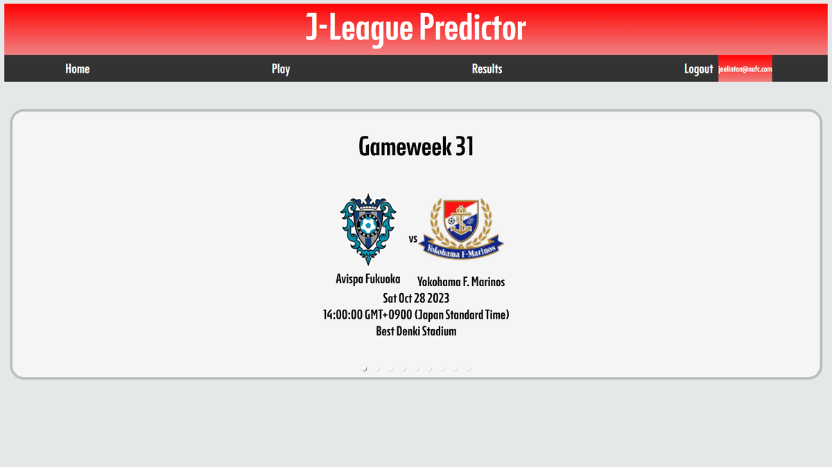 J-League Predictor screenshot